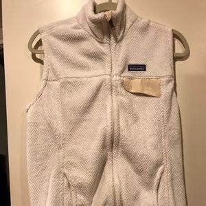 White and cream Patagonia vest